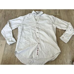 Robert Graham Shirt Mens Medium White Long Sleeve Button Up Paisley Flip Cuff